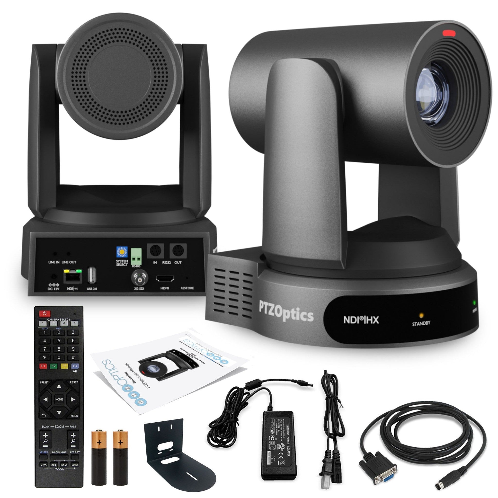 PTZOptics Move 4K PTZ Camera with 30x Zoom Gray PT30X-4K-GY-G3 + Wall Mount PTZOptics