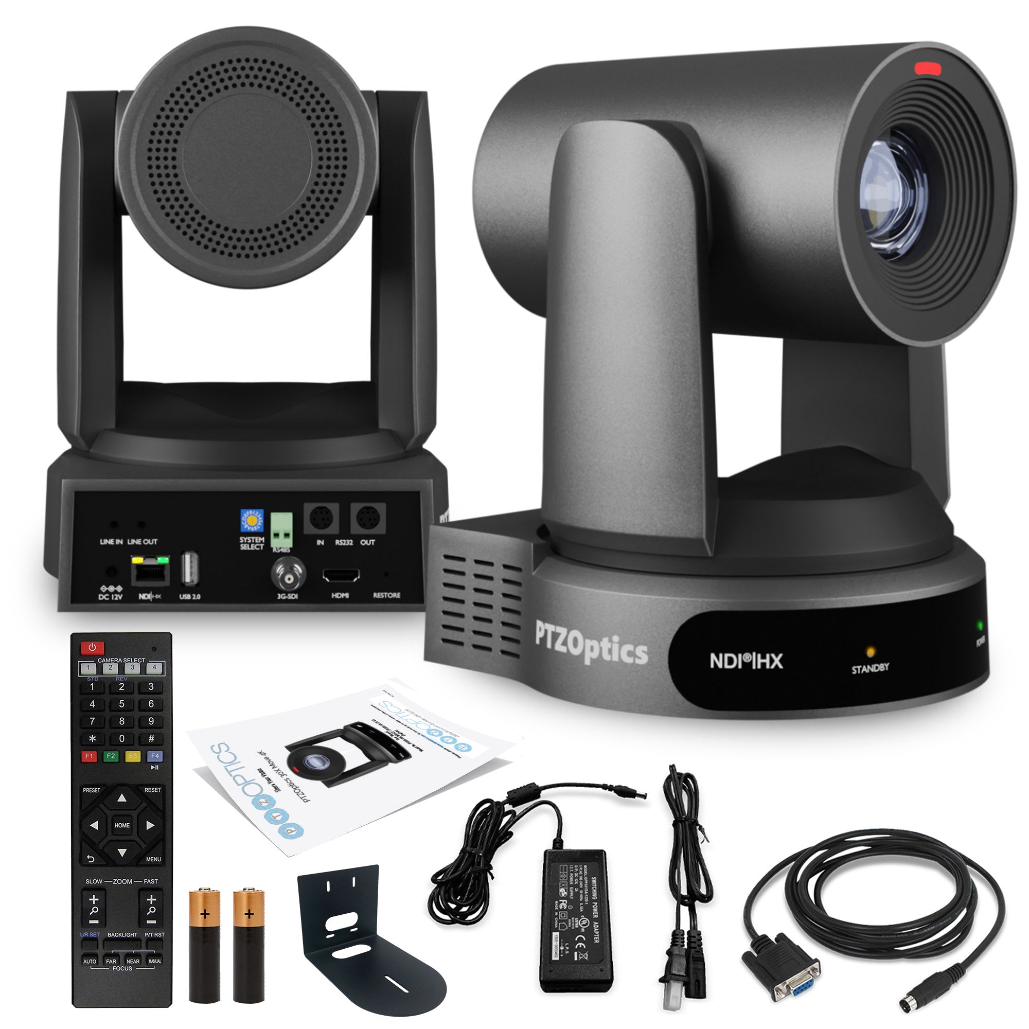 PTZOptics Move 4K PTZ Camera with 30x Zoom Gray PT30X-4K-GY-G3 + Wall Mount