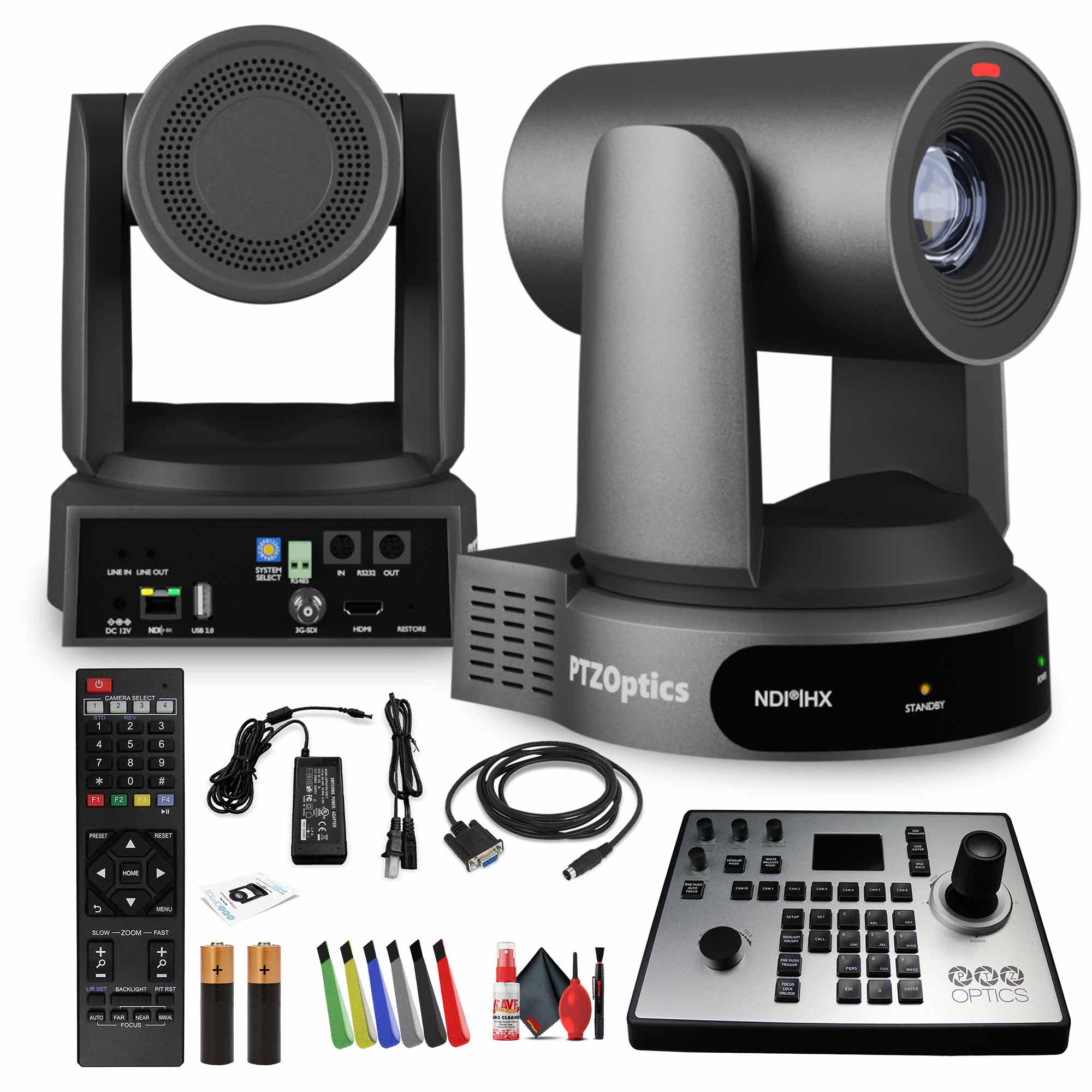 PTZOptics Move 4K PTZ Camera with 30x Zoom Gray PT30X-4K-GY-G3 + PT-JOY-G4 Controller