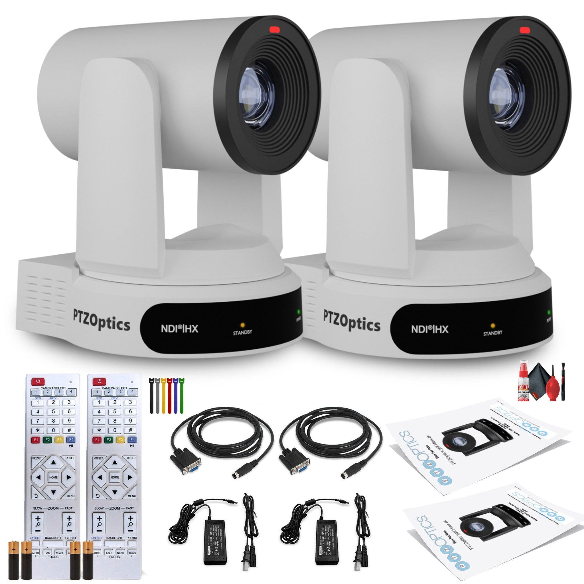 2 x PTZOptics Move 4K PTZ Camera with 30x Zoom White PT30X-4K-WH-G3