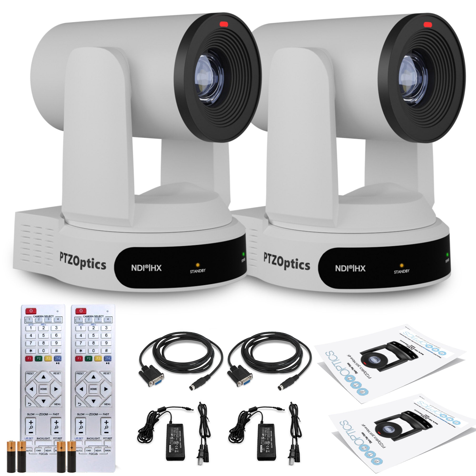 2 x PTZOptics Move 4K PTZ Camera with 30x Zoom White PT30X-4K-WH-G3