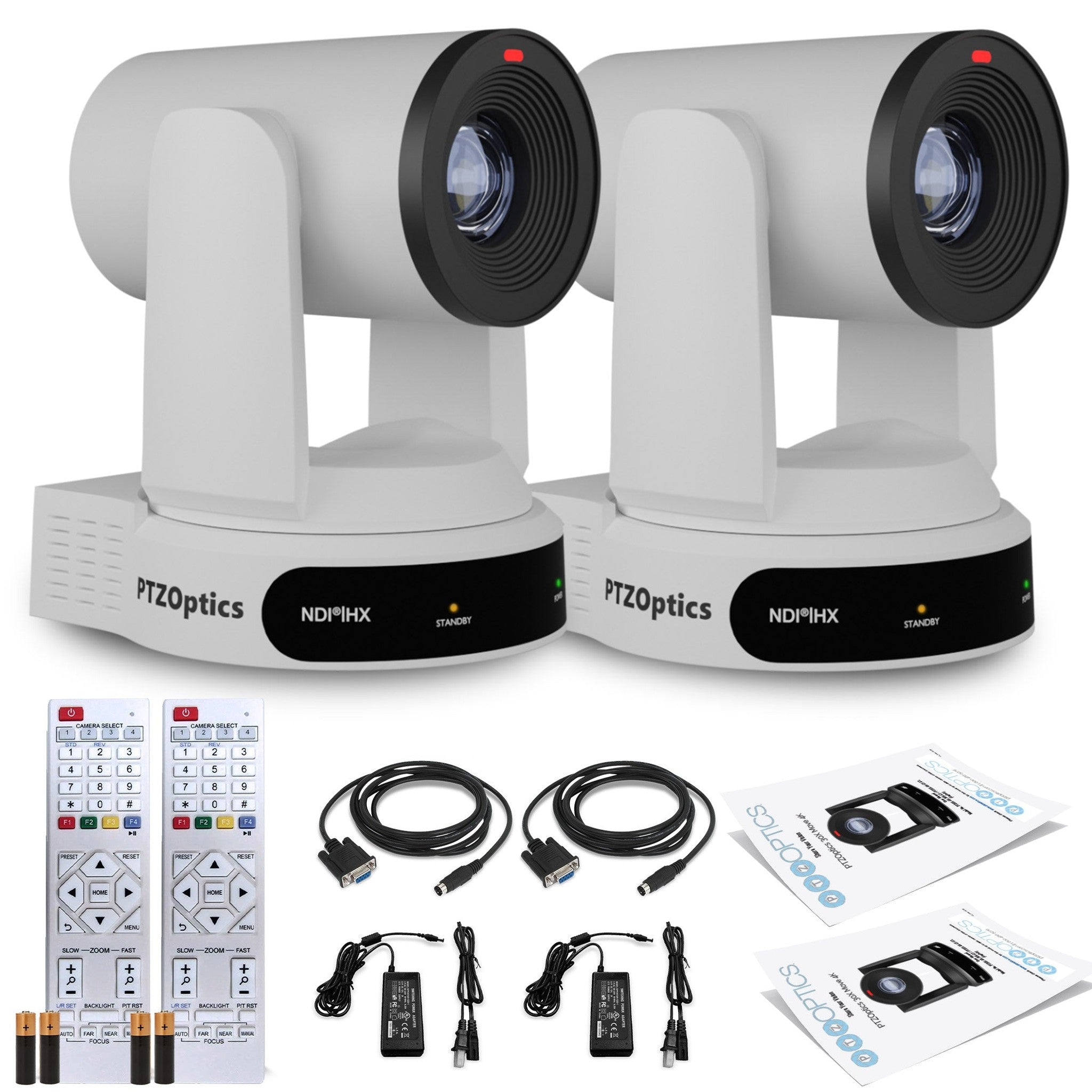 2 x PTZOptics Move 4K PTZ Camera with 30x Zoom White PT30X-4K-WH-G3