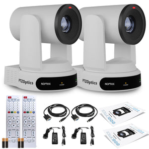 2 x PTZOptics Move 4K PTZ Camera with 30x Zoom White PT30X-4K-WH-G3
