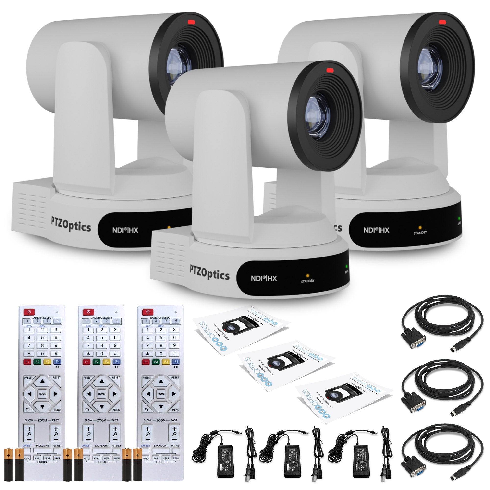 3 x PTZOptics Move 4K PTZ Camera with 30x Zoom (White) (PT30X-4K-WH-G3)
