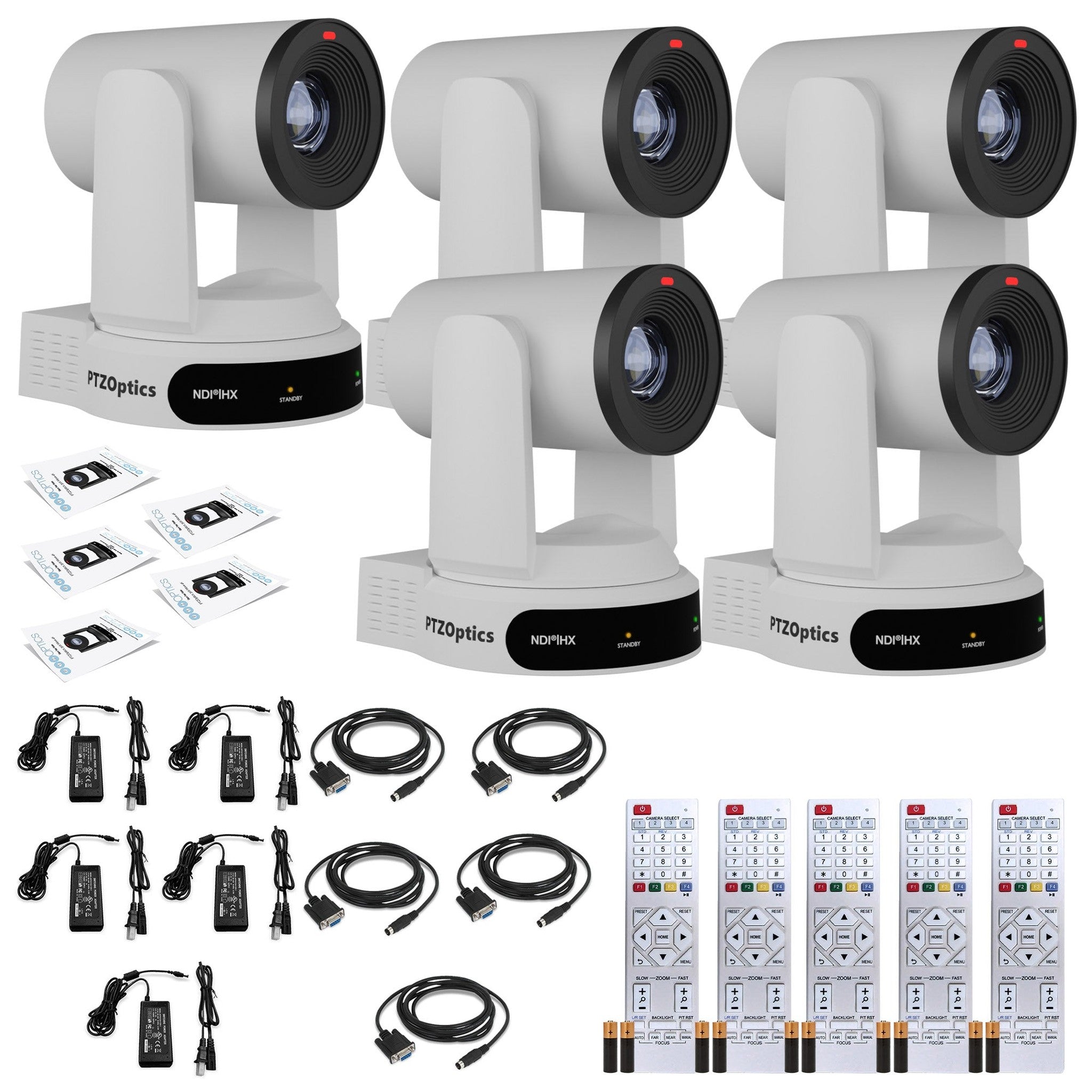 5 x PTZOptics Move 4K PTZ Camera with 30x Zoom White PT30X-4K-WH-G3