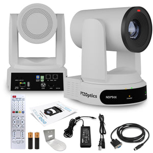 PTZOptics Move 4K PTZ Camera with 30x Zoom White PT30X-4K-WH-G3 + Wall Mount