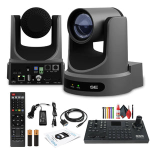 PTZOptics Move SE PTZ Camera with 30x Optical Zoom PT30X-SE-GY-G3 + SuperJoy PTZ Camera Controller