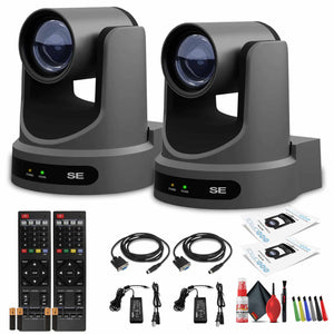 2 x PTZOptics Move SE PTZ Camera with 30x Optical Zoom Gray PT30X-SE-GY-G3