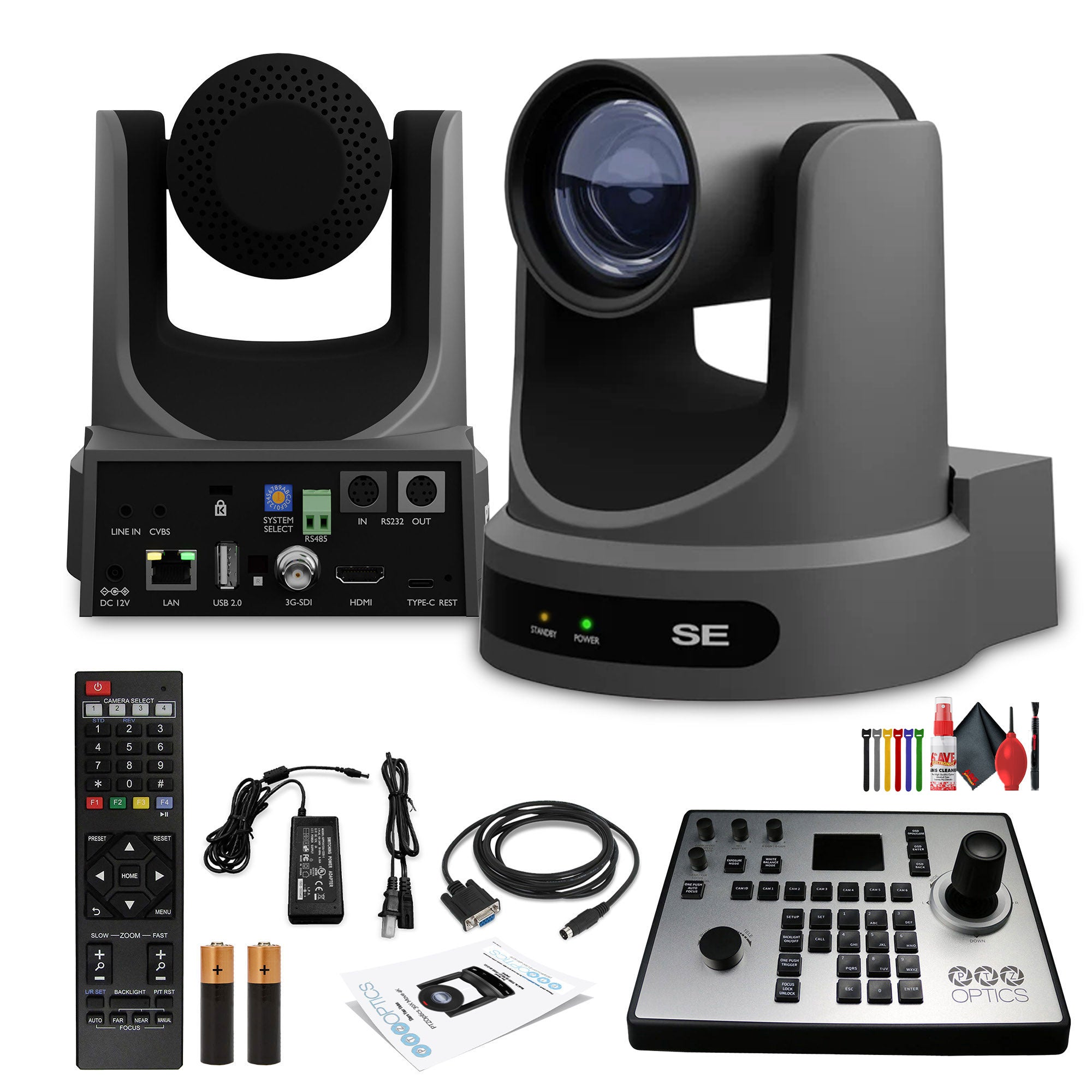 PTZOptics Move SE PTZ Camera with 30x Optical Zoom PT30X-SE-GY-G3 + PT-JOY-G4 Controller