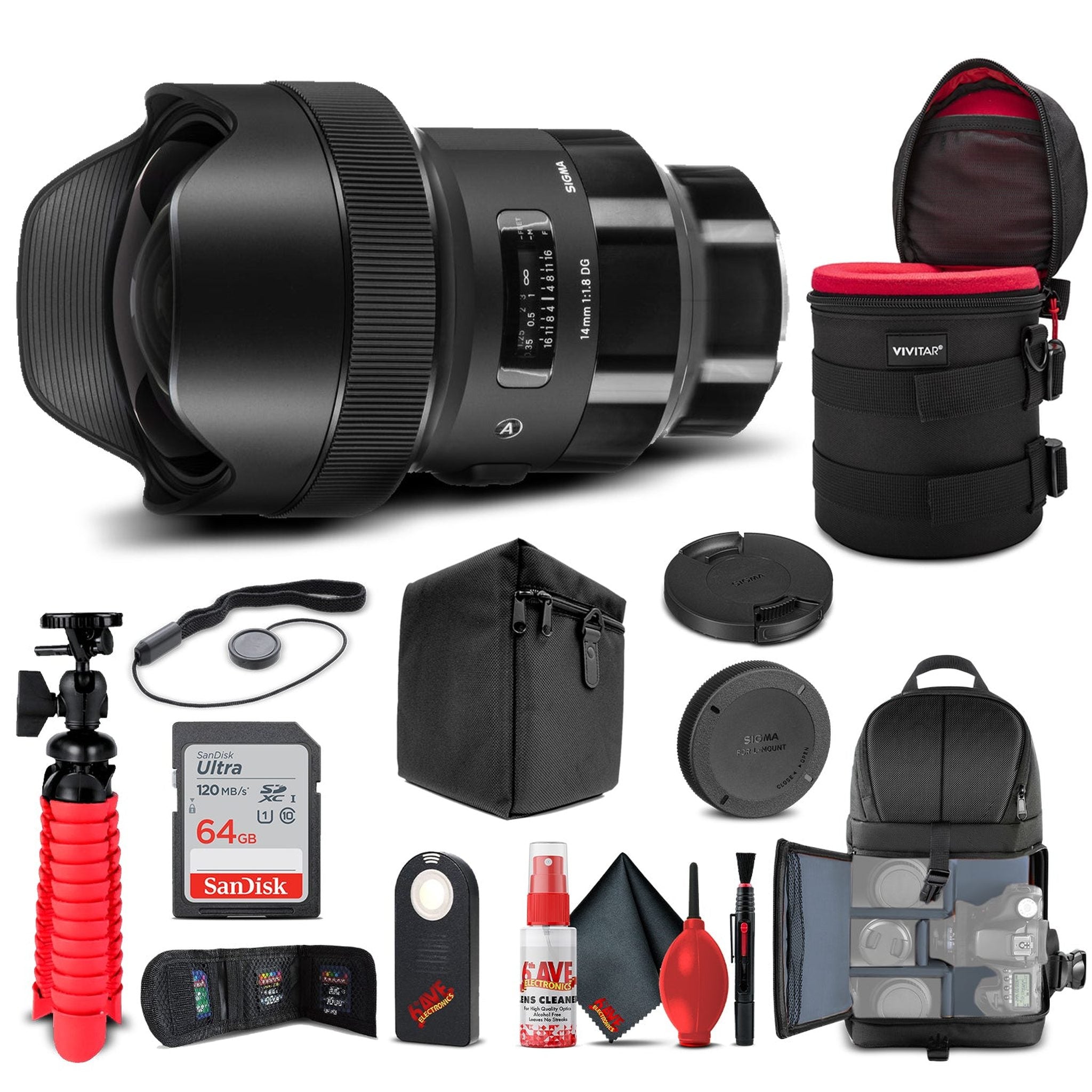 Sigma 14mm f/1.8 DG HSM Art Lens for Sony E 450965 Bundle Sigma