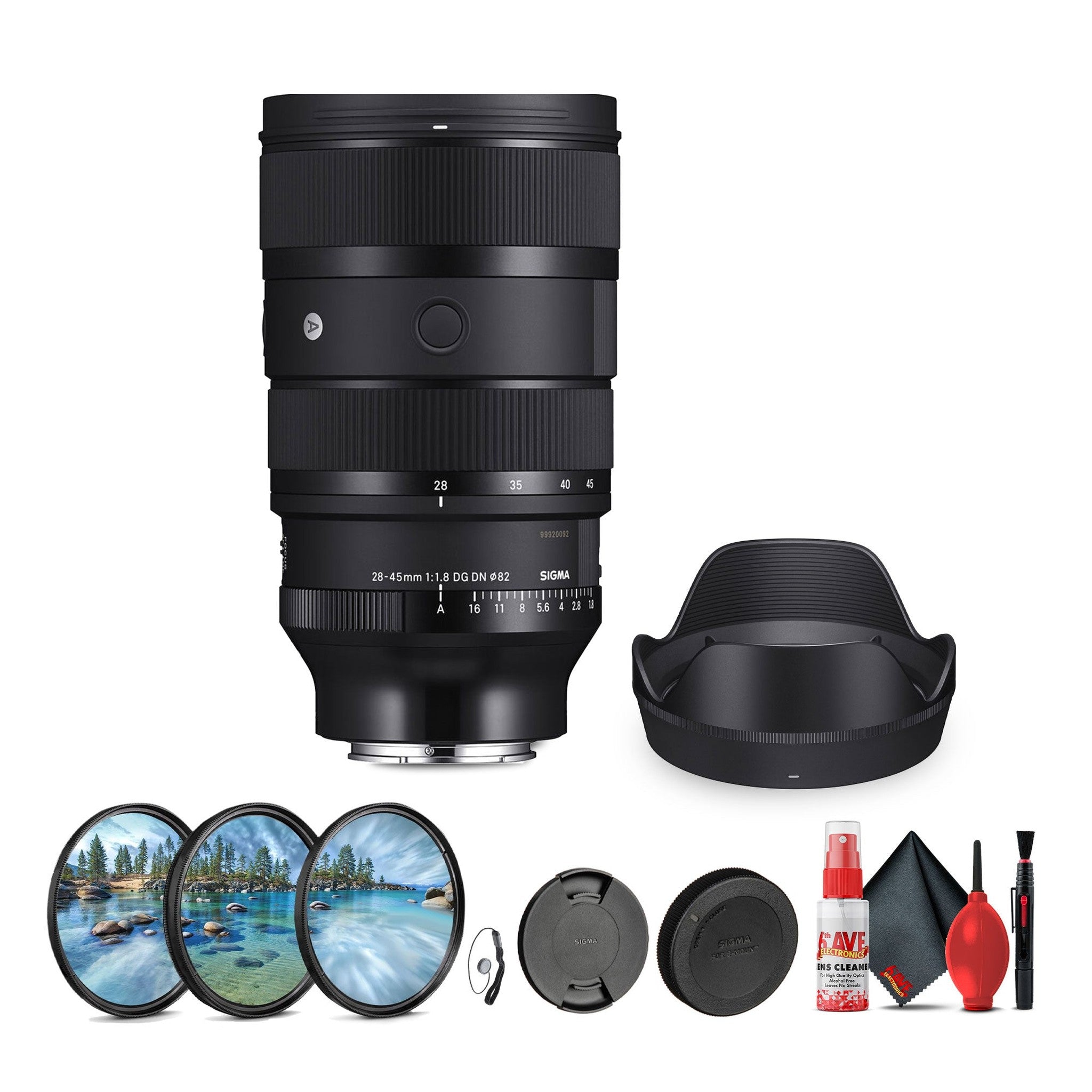 Sigma 28-45mm f/1.8 DG DN Art Lens Sony E + Lens Filter Kit + Cleaning Kit + More Sigma