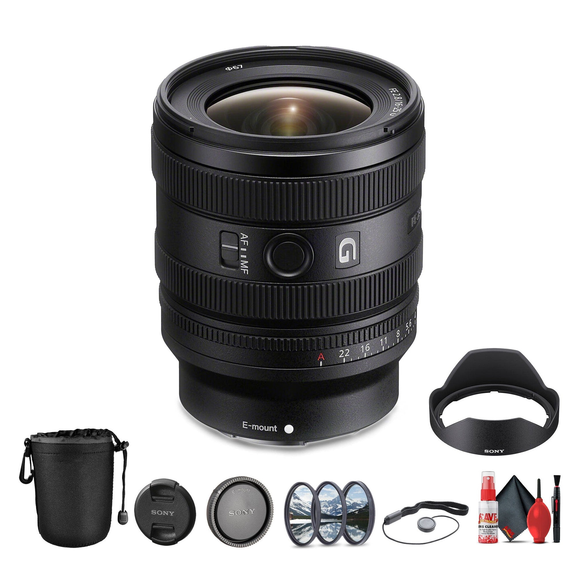 Sony FE 16-25mm f/2.8 G Lens Sony E SEL1625G + Filter Kit + Lens Pouch + More - Bundle Sony