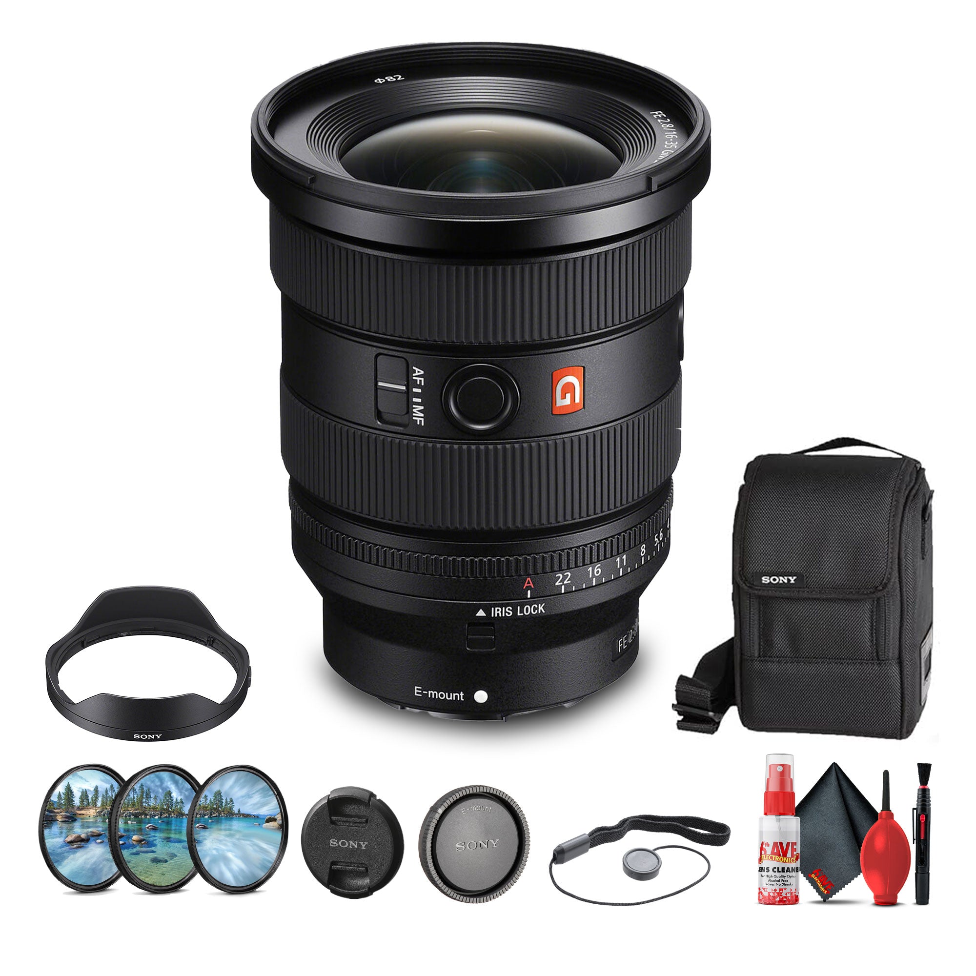 Sony FE 16-35mm f/2.8 GM II Wide Angle Zoom Lens (Sony E) + Filter Kit + More - Bundle