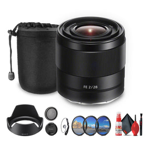 Sony FE 28mm f/2 Lens SEL28F20 + Filter Kit + Lens Pouch + Cap Keeper + More - Bundle Sony