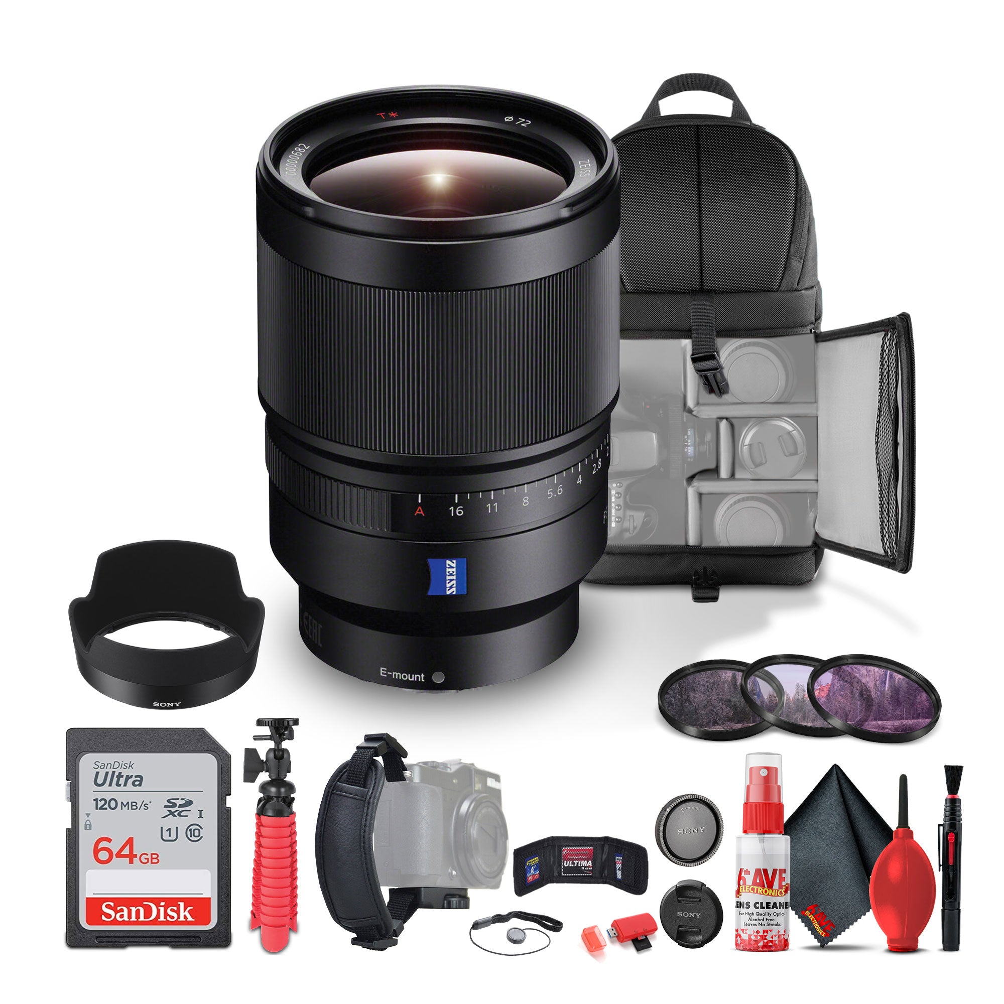 Sony Distagon T FE 35mm f/1.4 ZA Standard Lens for Mirrorless Cameras (SEL35F14Z) - Bundle