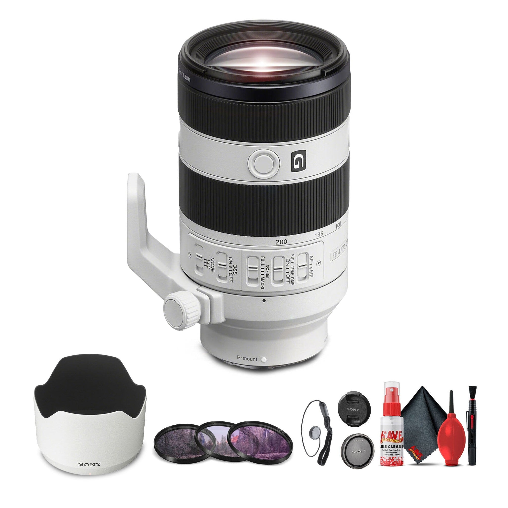 Sony FE 70-200mm f/4 Macro G OSS II Full-Frame Compact Telephoto Zoom Lens - Bundle Sony