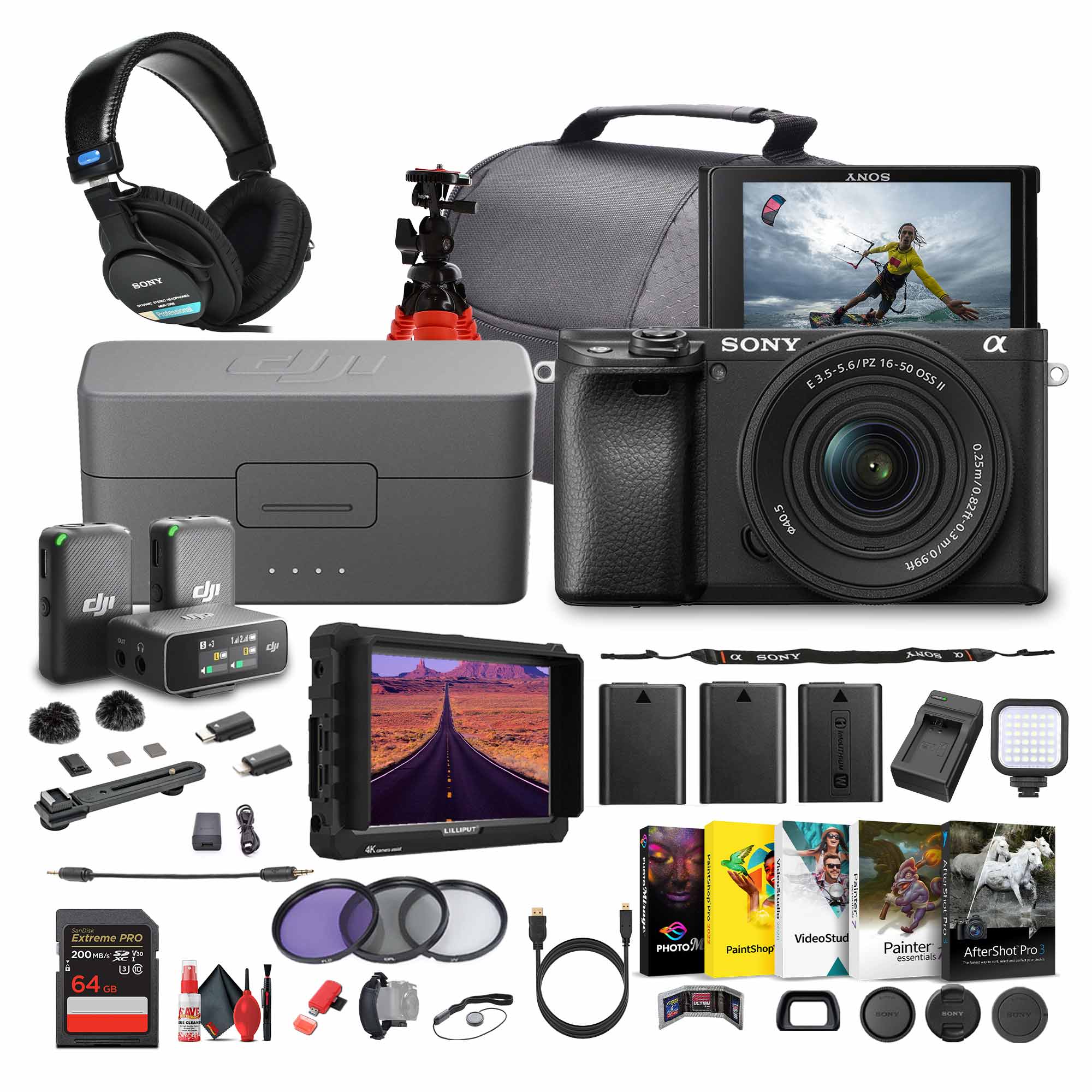 Sony a6100 Mirrorless Camera with 16-50mm f/3.5-5.6 II Lens - Bundle