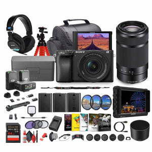Sony Alpha a6100 Mirrorless Camera with 16-50mm OSS II and 55-210mm Zoom Lenses - Bundle