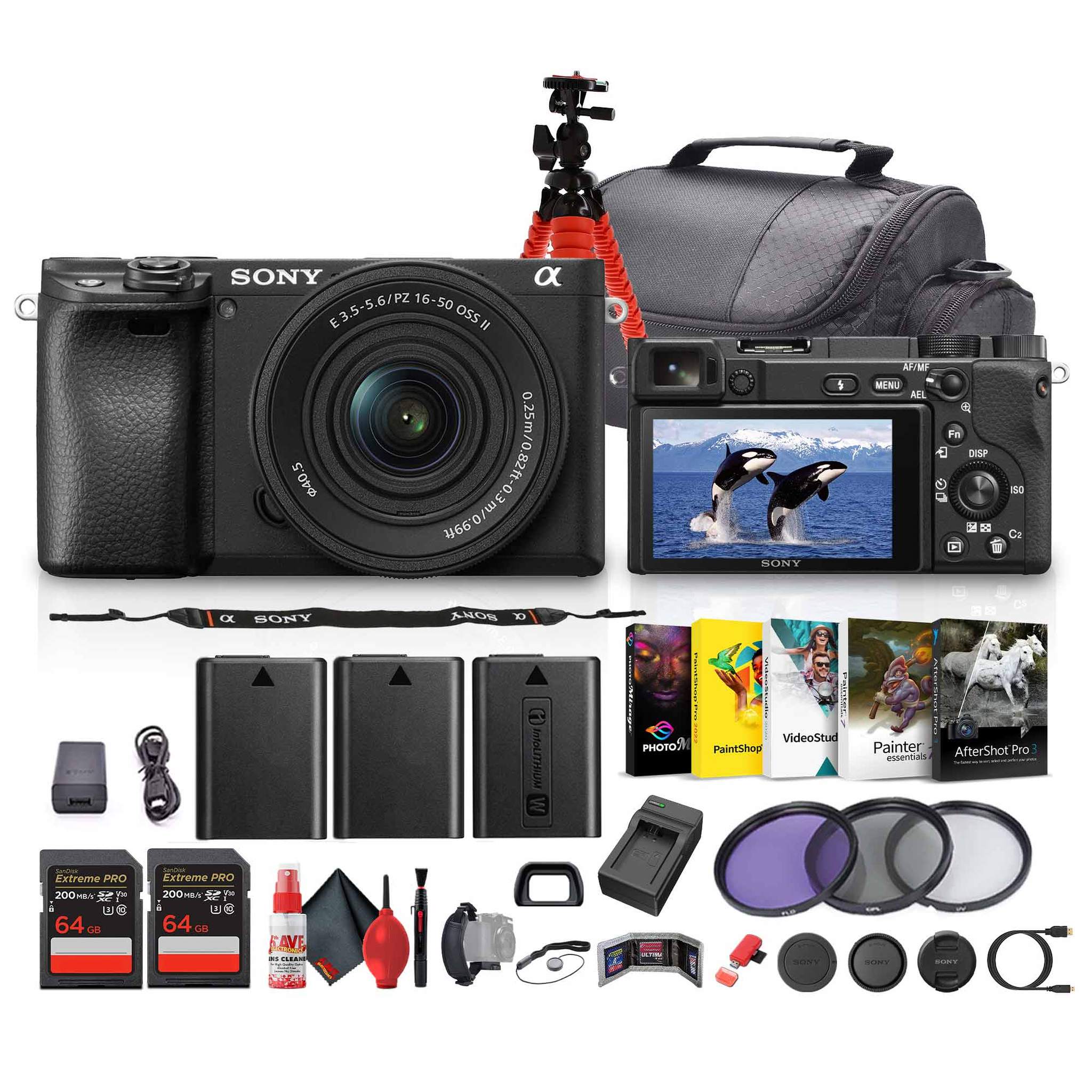 Sony a6400 Mirrorless Camera with 16-50mm f/3.5-5.6 II Lens Black - Bundle Sony