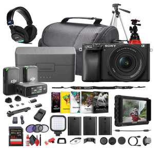 Sony a6400 Mirrorless Camera with 16-50mm f/3.5-5.6 II Lens Black - Bundle
