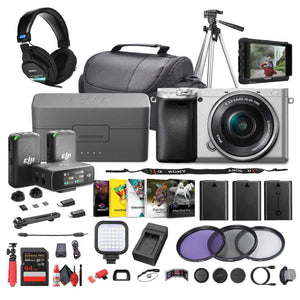 Sony a6400 Mirrorless Camera with 16-50mm f/3.5-5.6 II Lens Silver - Bundle