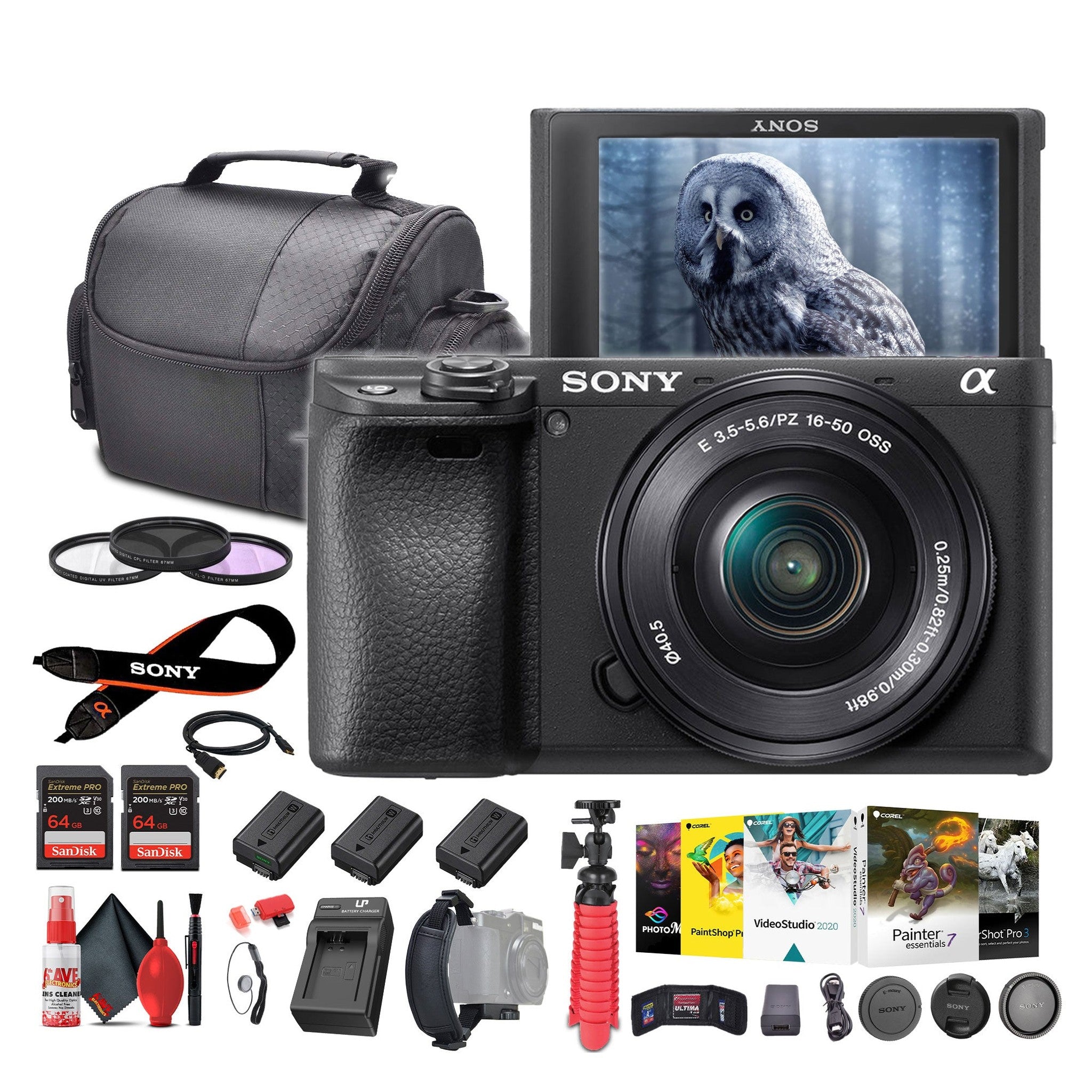 Sony a6400 Mirrorless Camera with 16-50mm Lens with Real-Time Eye Auto Focus - Bundle Sony