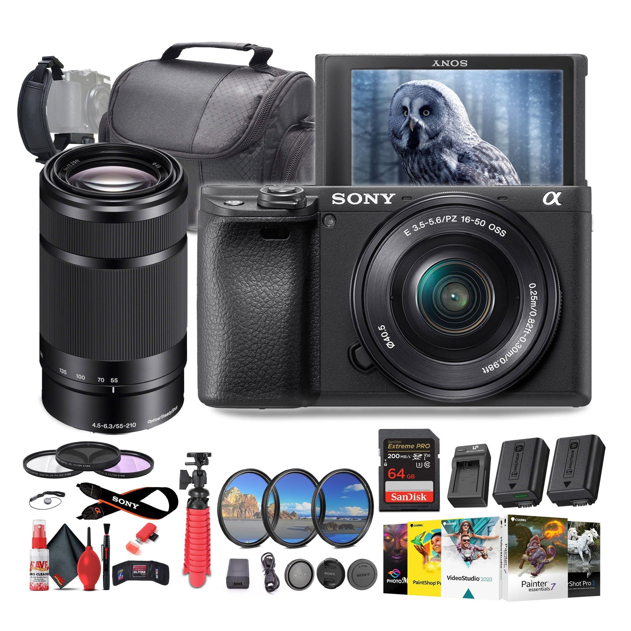 Sony a6400 Mirrorless Camera with 16-50mm Lens with Real-Time Eye Auto Focus - Bundle Sony