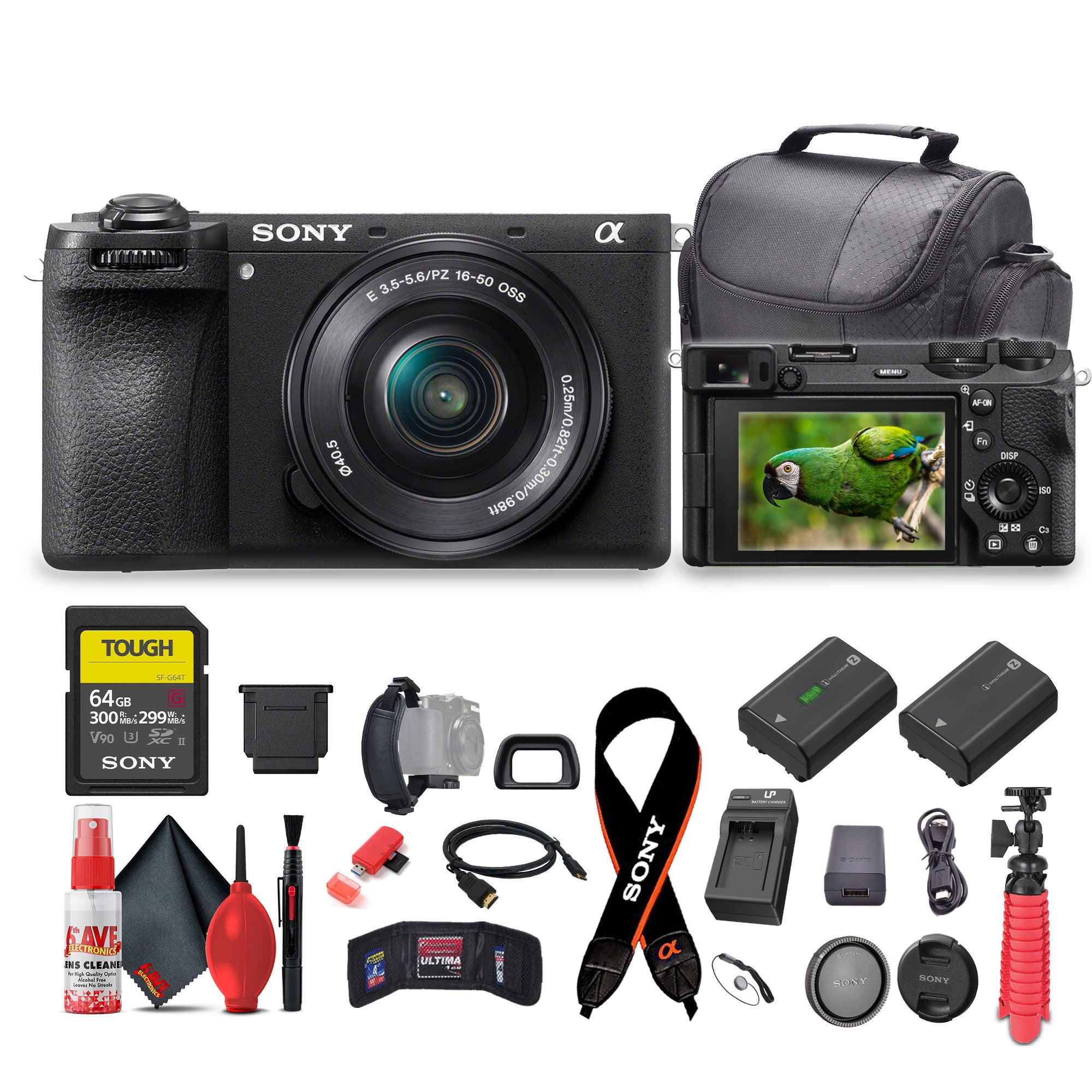 Sony a6700 Mirrorless Vlogger Camera With 16-50mm Lens + 64GB Card + More - Bundle