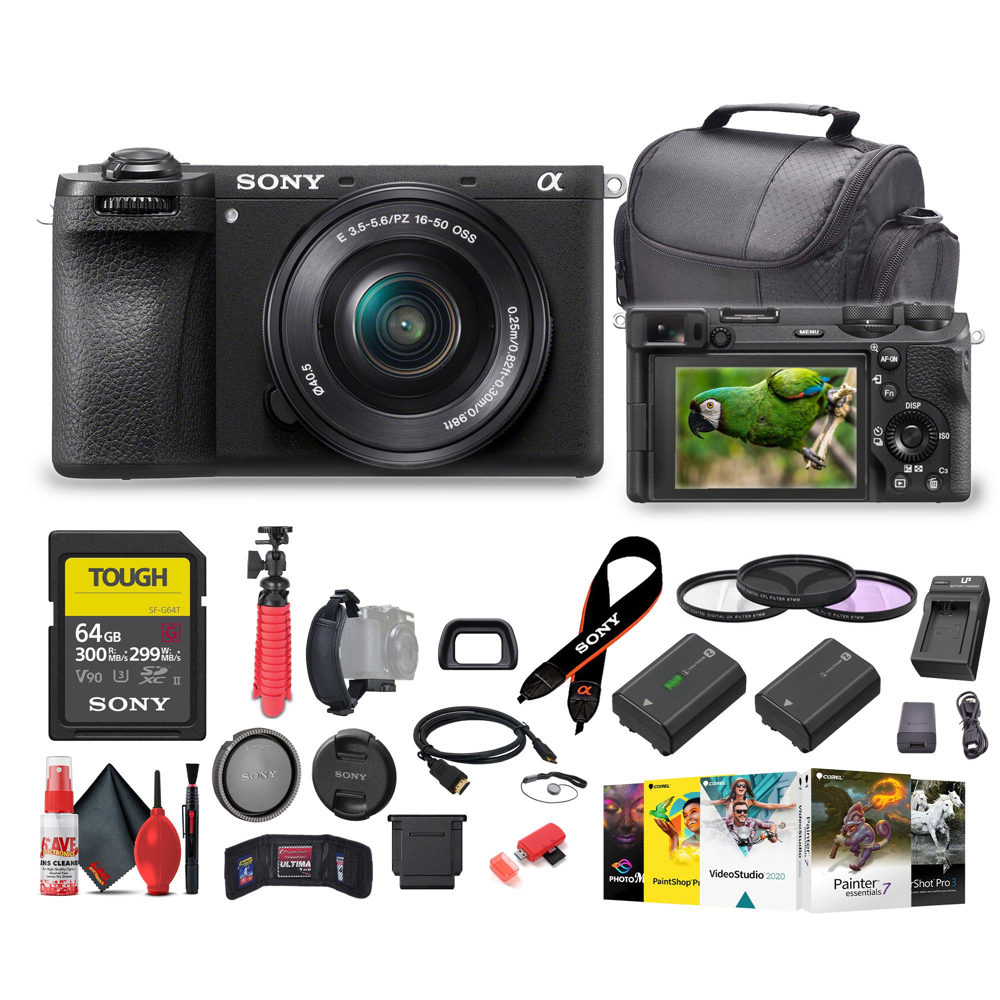 Sony a6700 Mirrorless Vlogger Camera With 16-50mm Lens + 64GB Card + More - Bundle