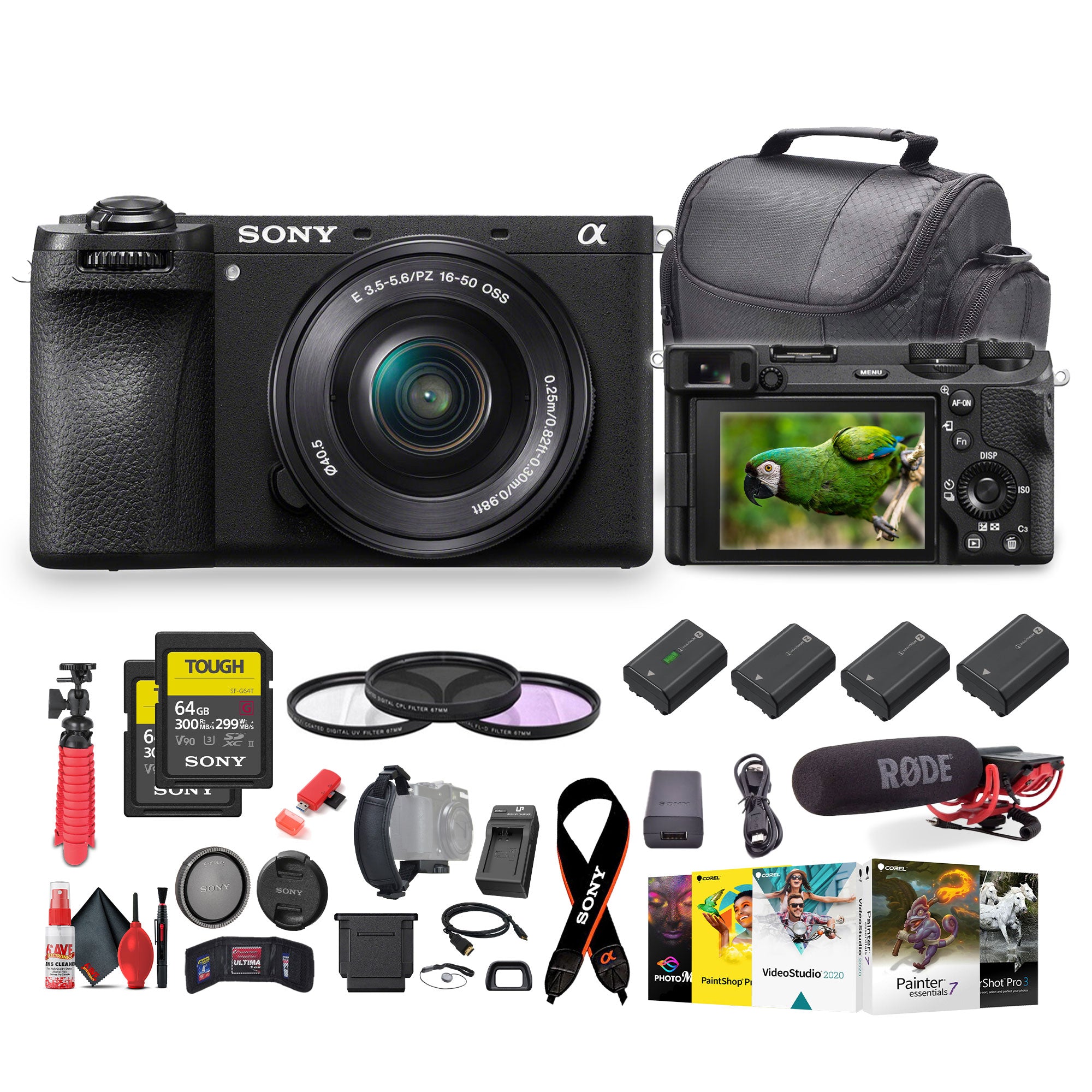 Sony a6700 Mirrorless Vlogger Camera With 16-50mm Lens + VideoMic +More - Bundle