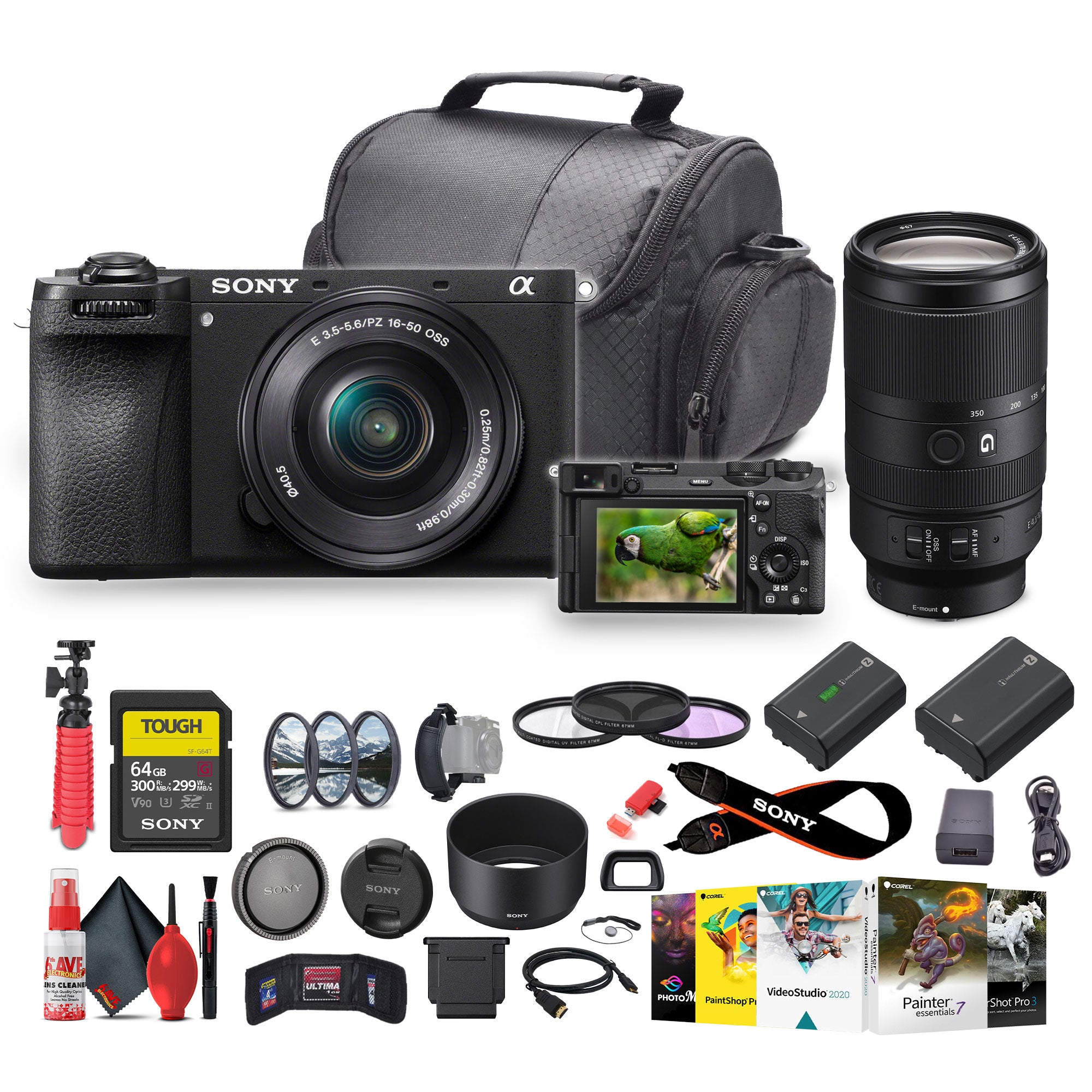 Sony a6700 Mirrorless Vlogger Camera With 16-50mm Lens + Sony E 70-350 + More - Bundle
