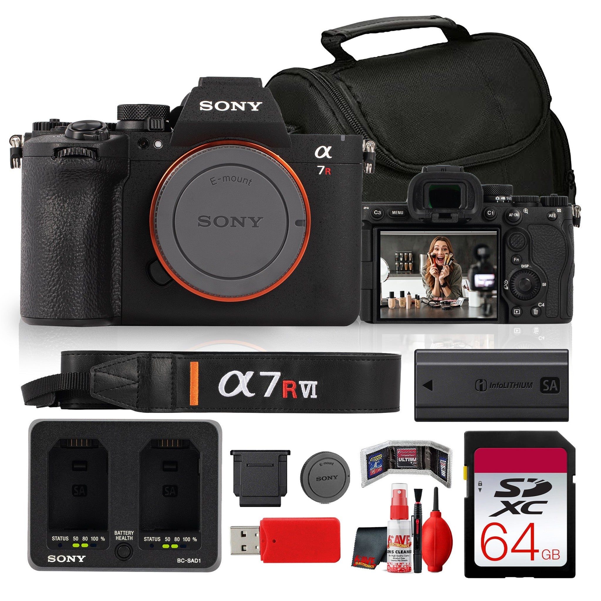 Sony Alpha a7R VI Mirrorless Camera ILCE-7RM6/B Premium Full Frame Camera + More