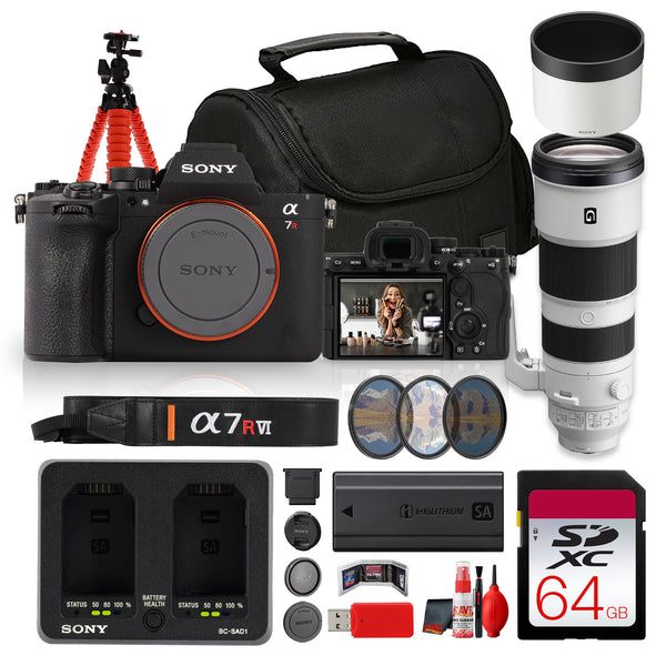 Sony Alpha a7R VI Mirrorless Camera (ILCE-7RM6/B) Premium Full Frame Camera Lens Bundle