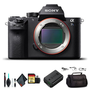 Sony Alpha a7S II Mirrorless Camera ILCE7SM2/B With Soft Bag, Additional Battery, 64GB Memory Card, Card Reader , Plus Essential Accessories