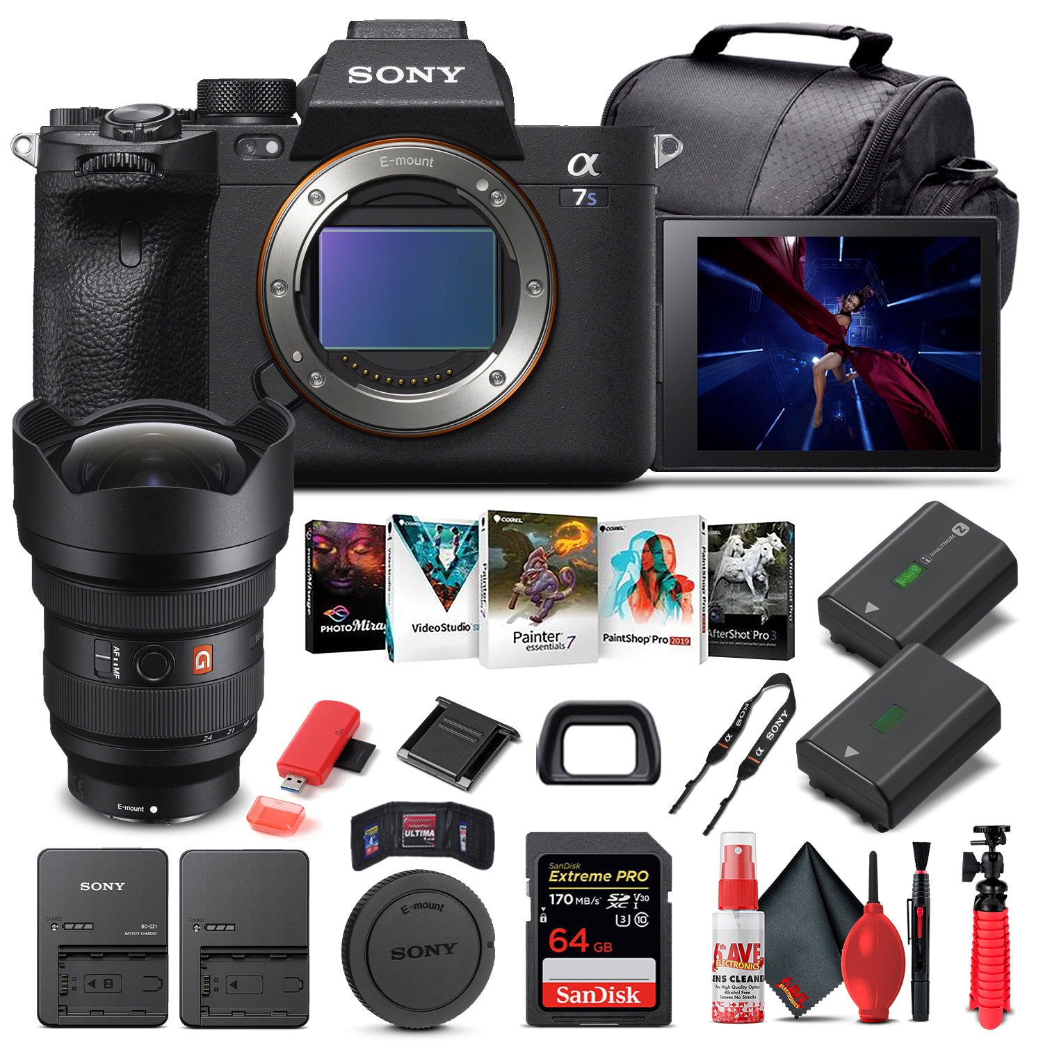 Sony Alpha a7S III Mirrorless Camera W/ Sony FE 12-24mm Lens - Basic Bundle