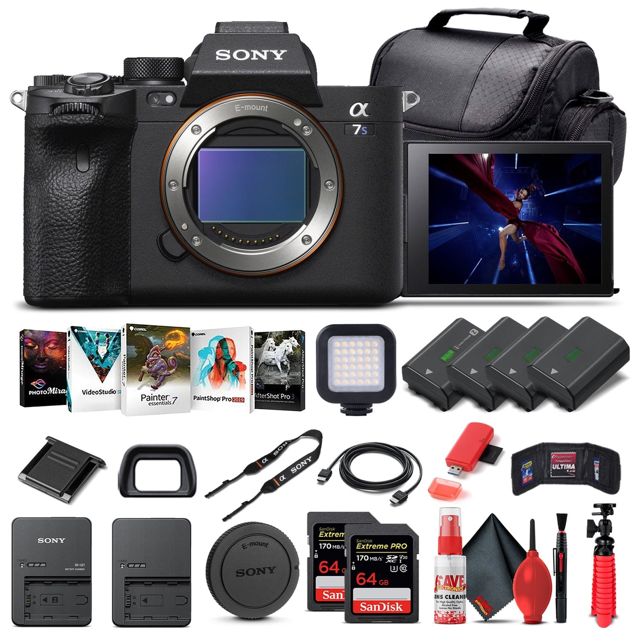 Sony Alpha a7S III Mirrorless Camera Body Only ILCE7SM3/B - Pro Bundle - Reconditioned Sony
