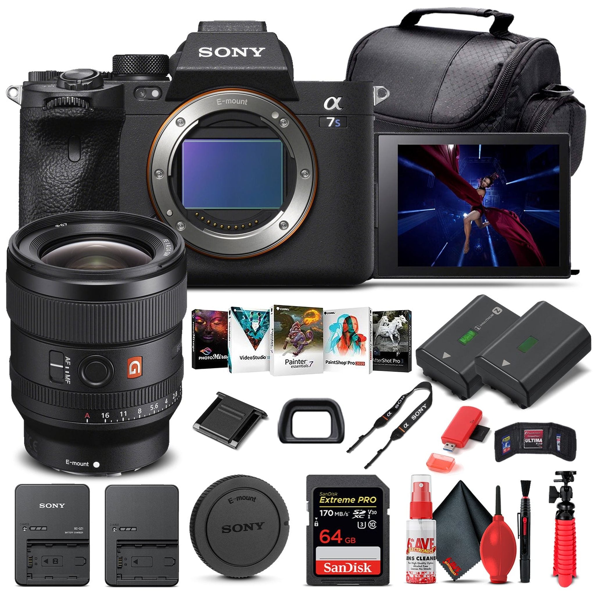 Sony Alpha a7S III Mirrorless Camera W/ Sony FE 24mm Lens - Basic Bundle - Reconditioned Sony