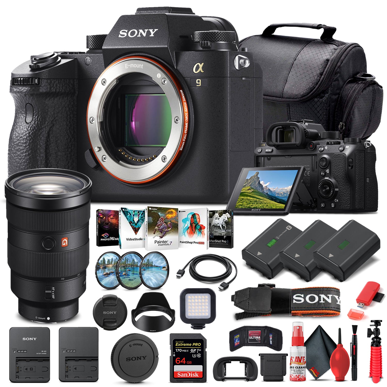 Sony Alpha a9 Mirrorless Camera W/ Sony FE 24-70mm Lens - Advanced Bundle