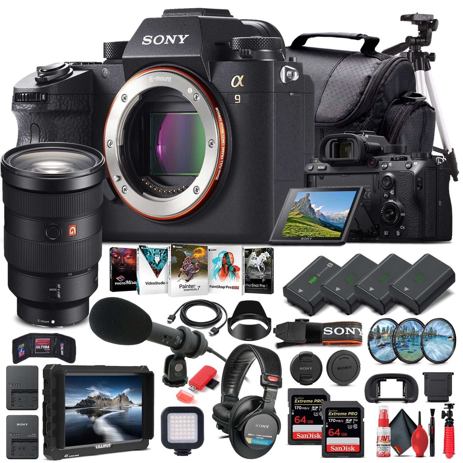 Sony Alpha a9 Mirrorless Camera W/ Sony FE 24-70mm Lens - Pro Bundle