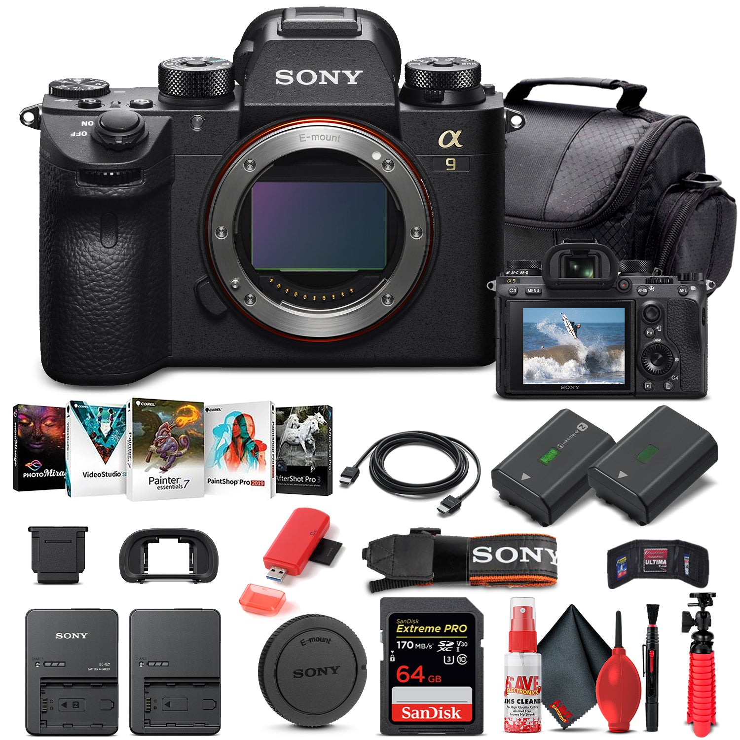Sony Alpha a9 II Mirrorless Camera Body Only ILCE9M2/B - Basic Bundle