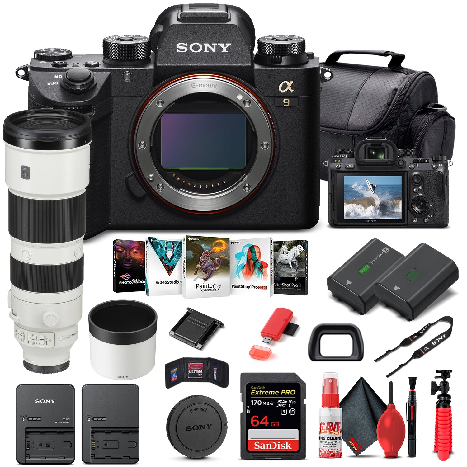 Sony Alpha a9 II Mirrorless Camera W/ Sony FE 200-600mm Lens - Basic Bundle