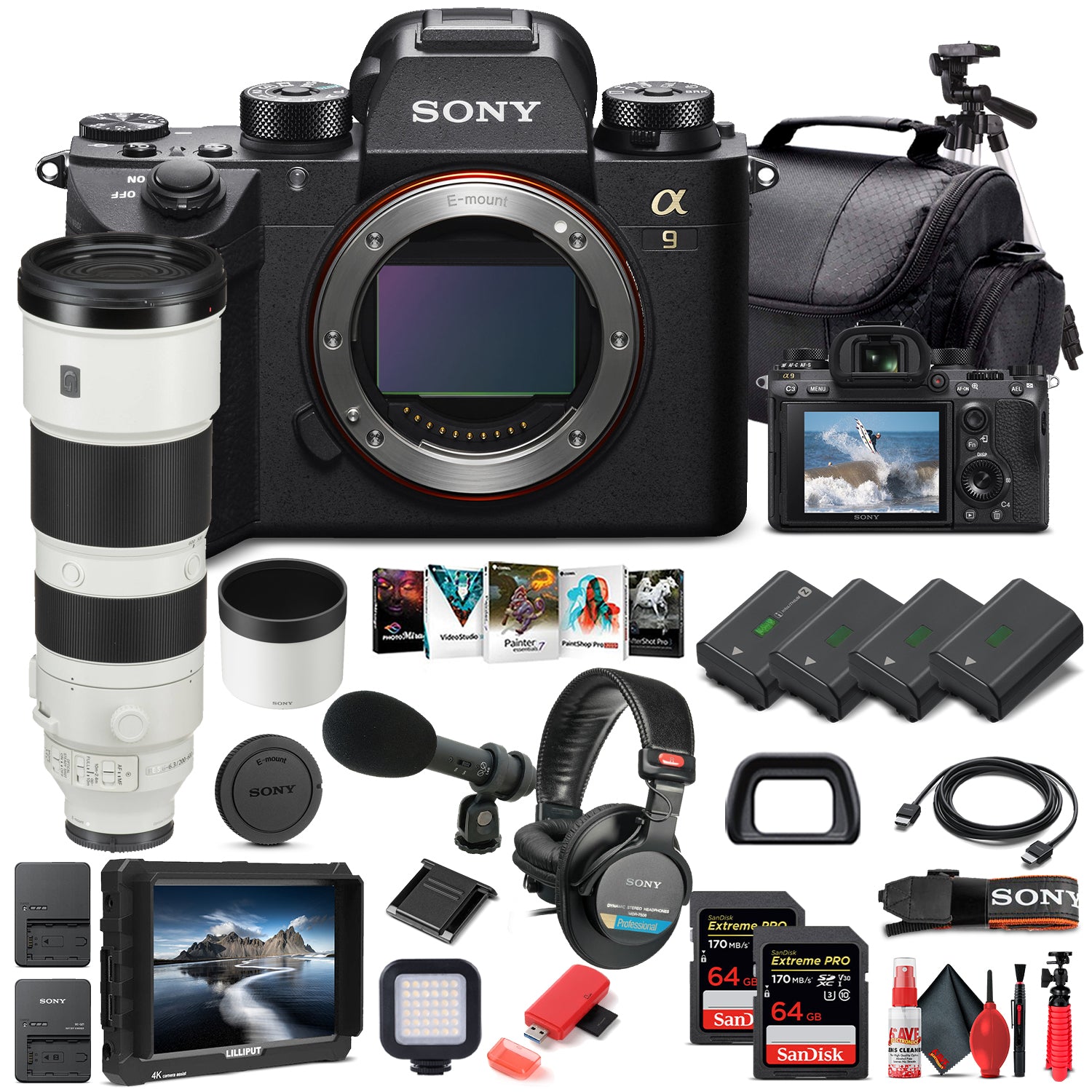 Sony Alpha a9 II Mirrorless Camera W/ Sony FE 200-600mm Lens - Pro Bundle
