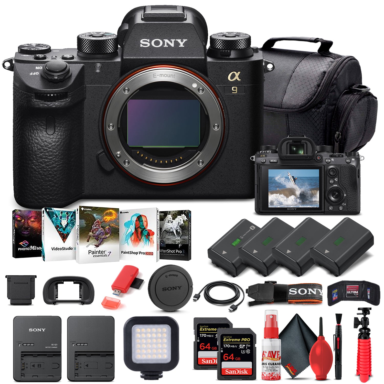 Sony Alpha a9 II Mirrorless Camera Body Only ILCE9M2/B - Pro Bundle
