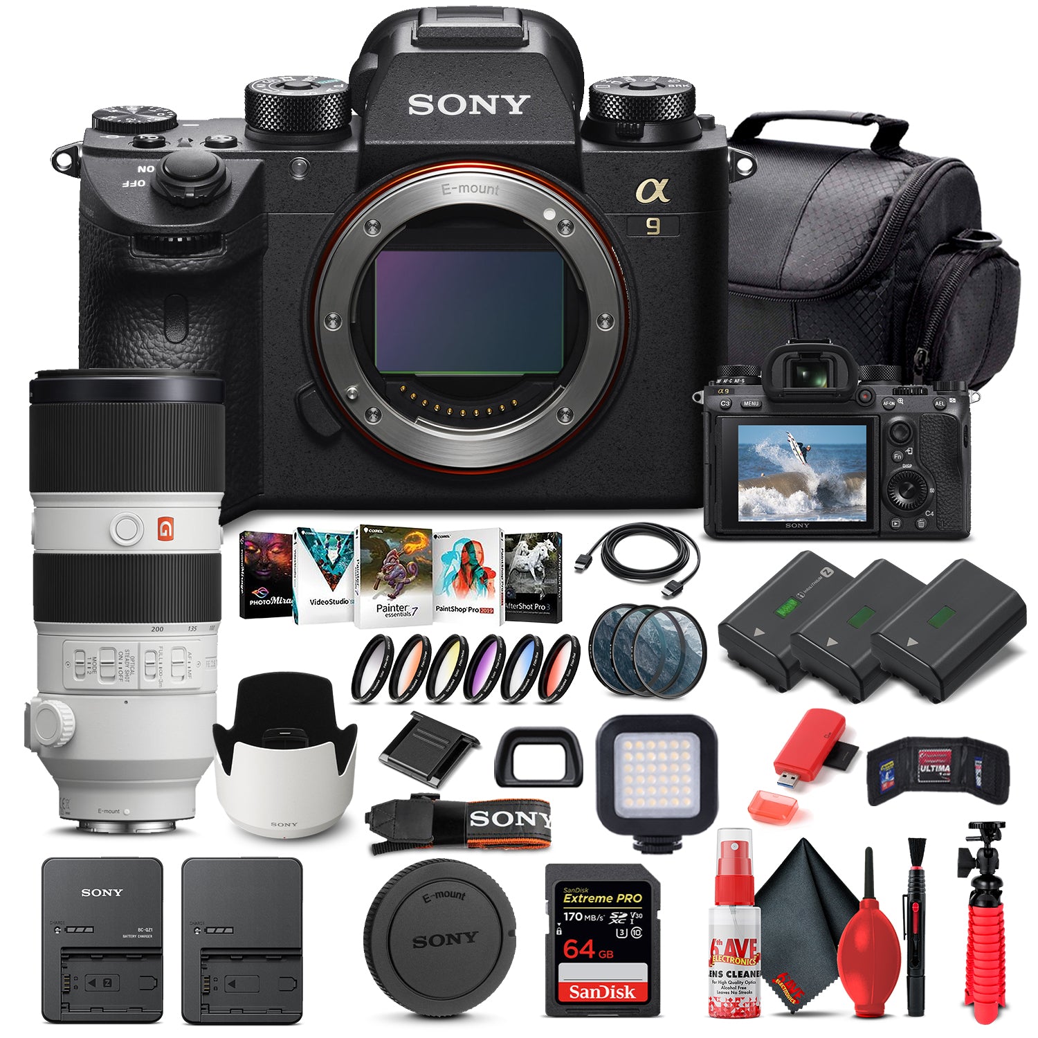 Sony Alpha a9 II Mirrorless Camera W/ Sony FE 70-200mm Lens - Advanced Bundle