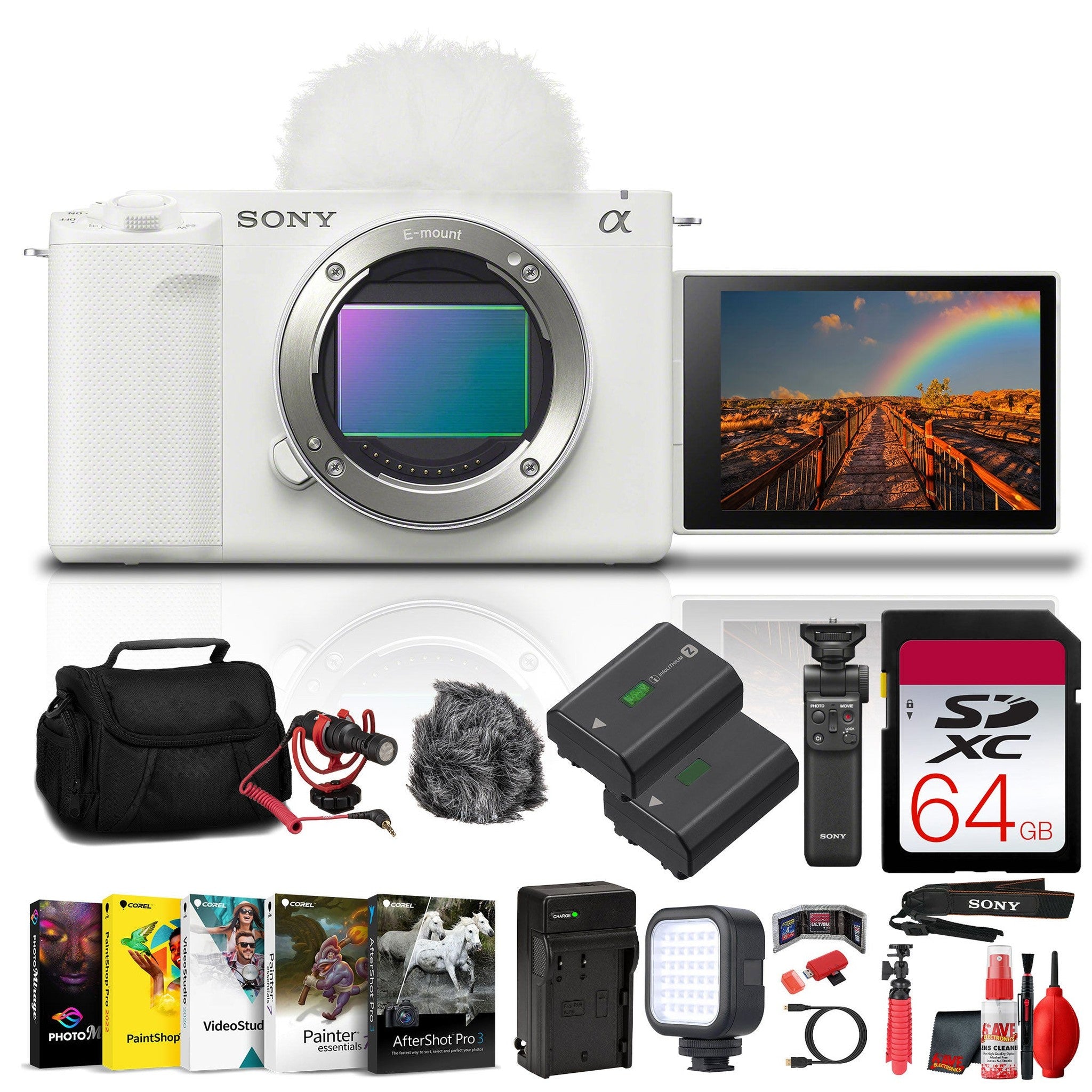 Sony ZV-E1 Mirrorless Camera Black + Case + 64GB Card + Flex Tripod + More