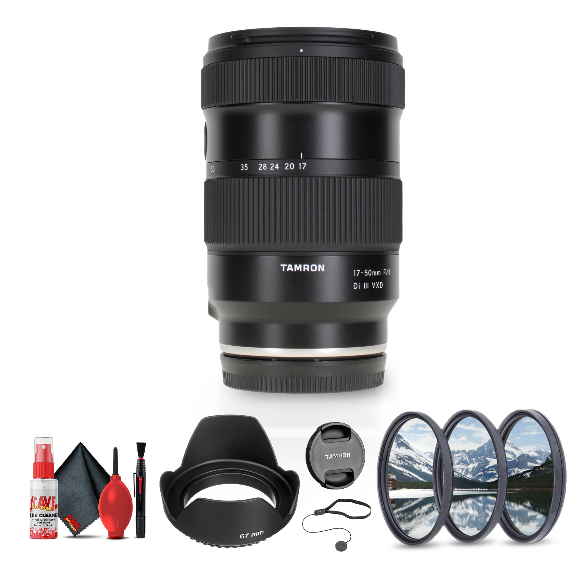Tamron 17-50mm f/4 Di III VXD Lens (Sony E) + Lens Filter Kit + Cleaning Kit + More