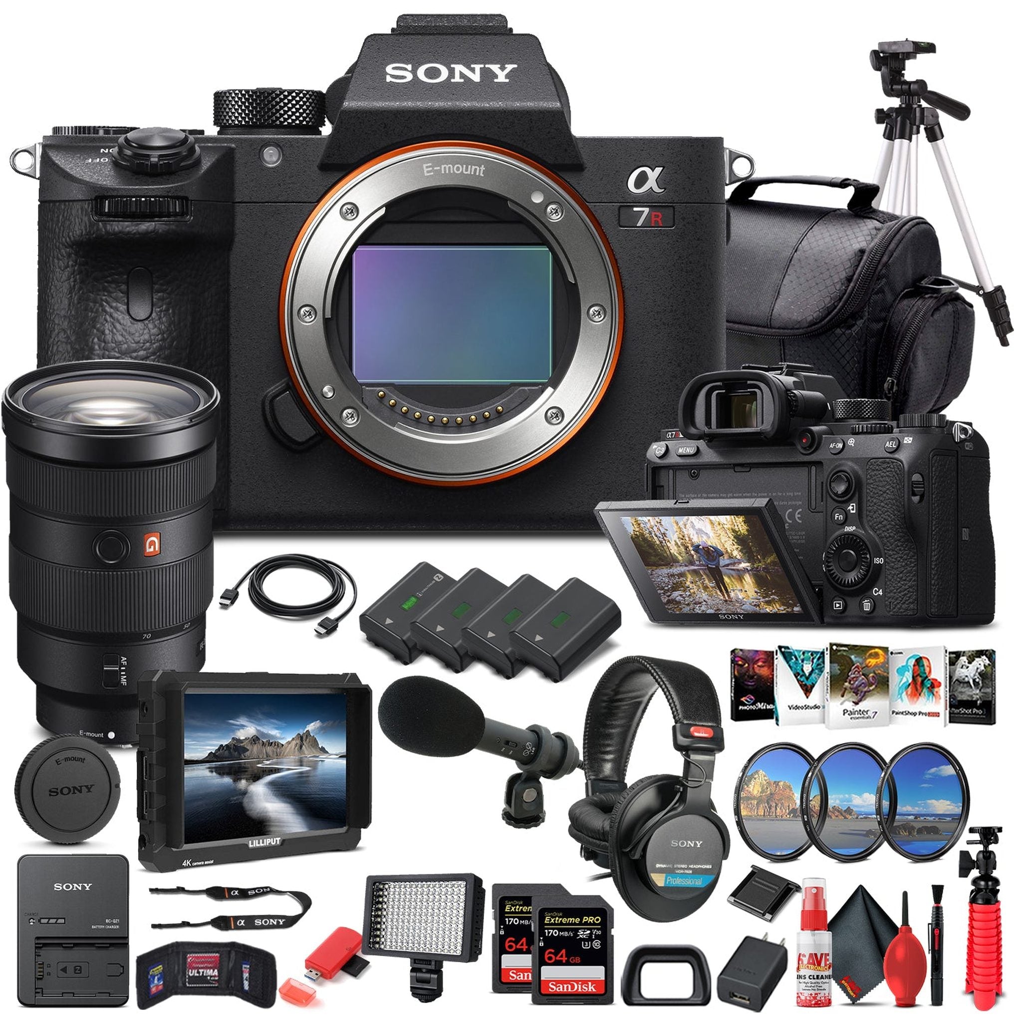 Sony Alpha a7R III Mirrorless Camera W/ Sony FE 24-70mm Lens - Pro Bundle - Reconditioned Sony