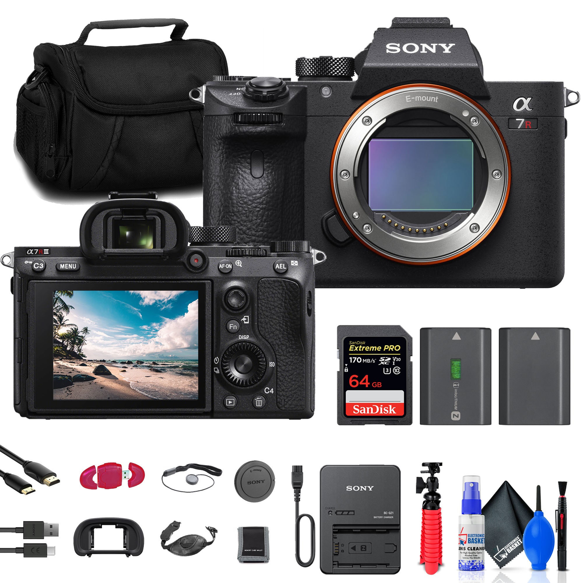 Sony a7R IIIA Mirrorless Camera + 64GB Card + Bag + Card Reader + More