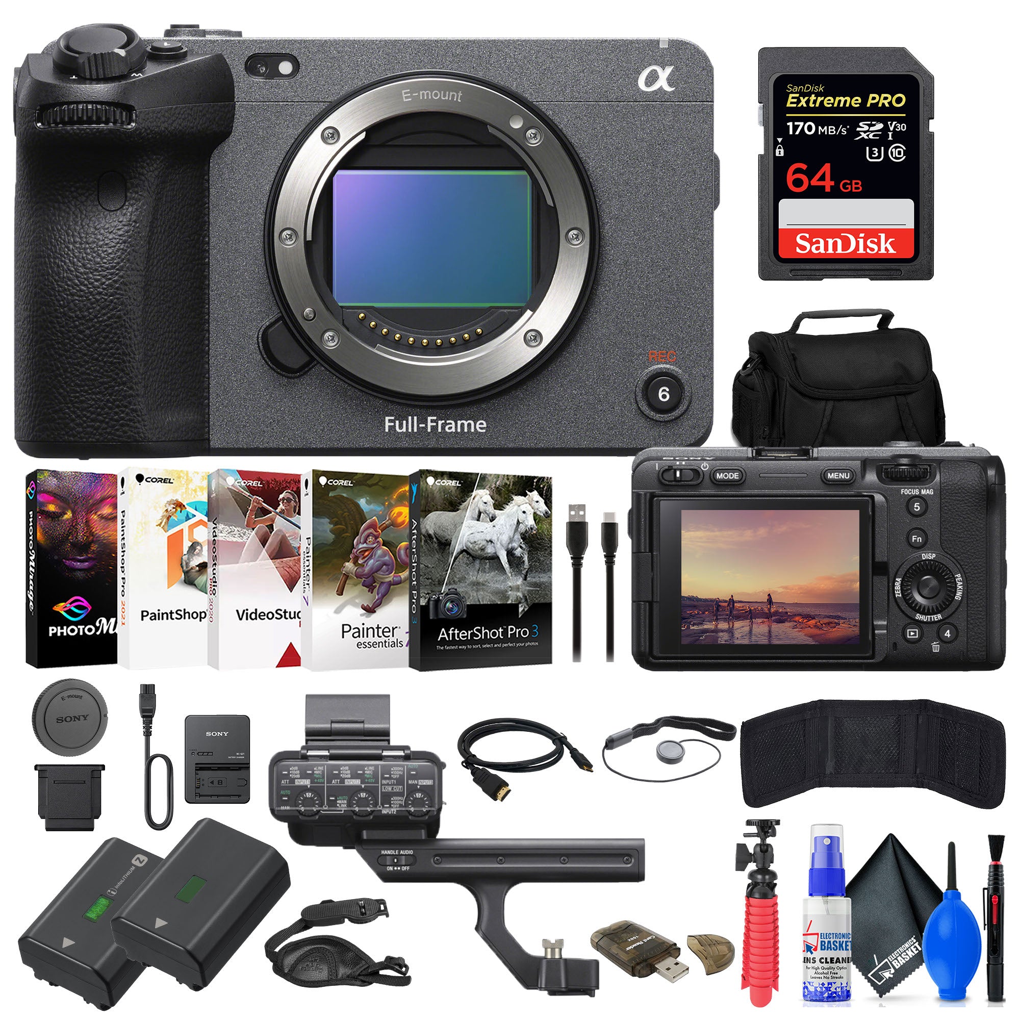 Sony FX3 Full-Frame Cinema Camera + 64GB Card + Bag + NP-FZ100 Battery + More