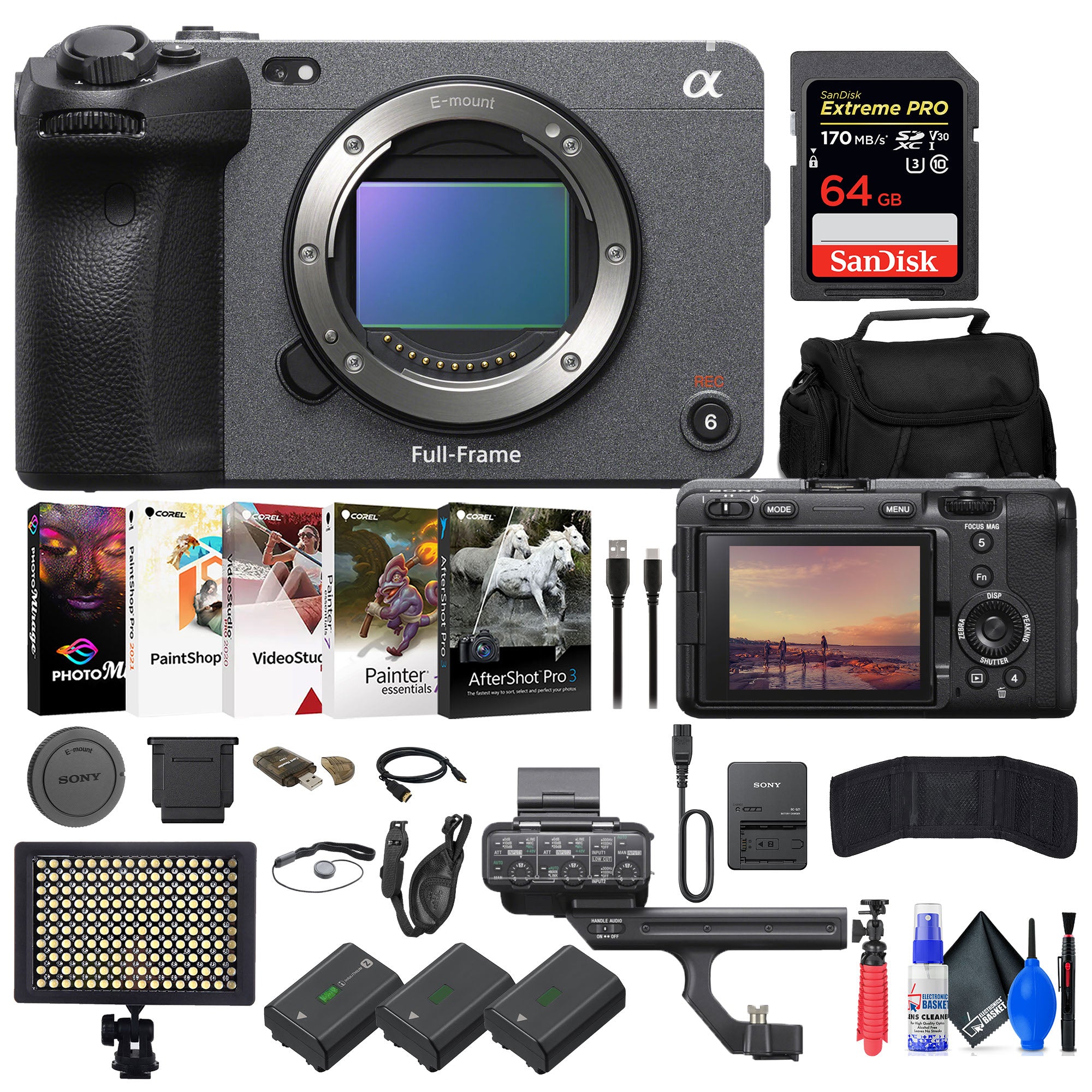 Sony FX3 Full-Frame Cinema Camera + 64GB Card + Bag + 2 x NP-FZ100 Battery + More